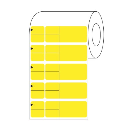 Nevs Misys/Sunquest -Multi Set Label- Knife-Cut-BD Notch 1 3 x 4 3, PK4 CB-SUN-7K-FYEL-BD